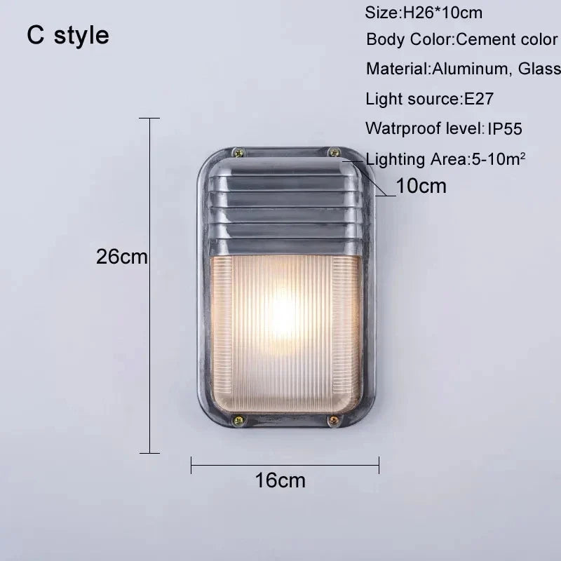 applique murale led rétro imperméable en aluminium idéale pour extérieur et intérieur