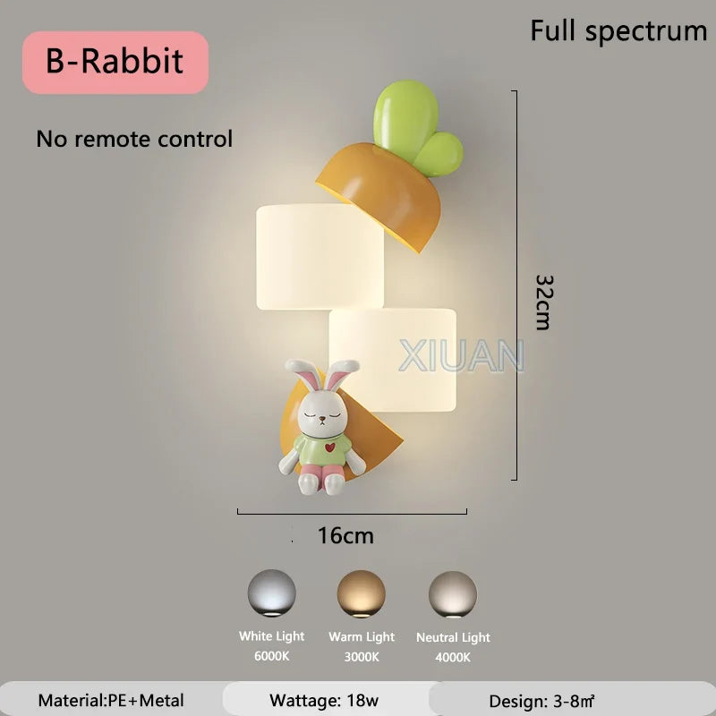 applique murale animaux singe lapin panda décorative pour enfants