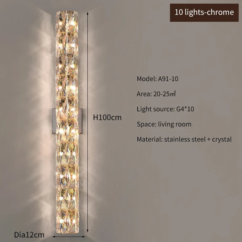 applique murale led en cristal k9 éclairage de luxe moderne