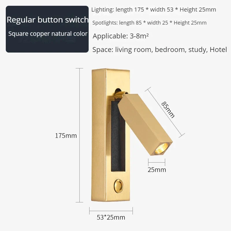applique murale moderne avec chargeur usb et projecteur rotatif led