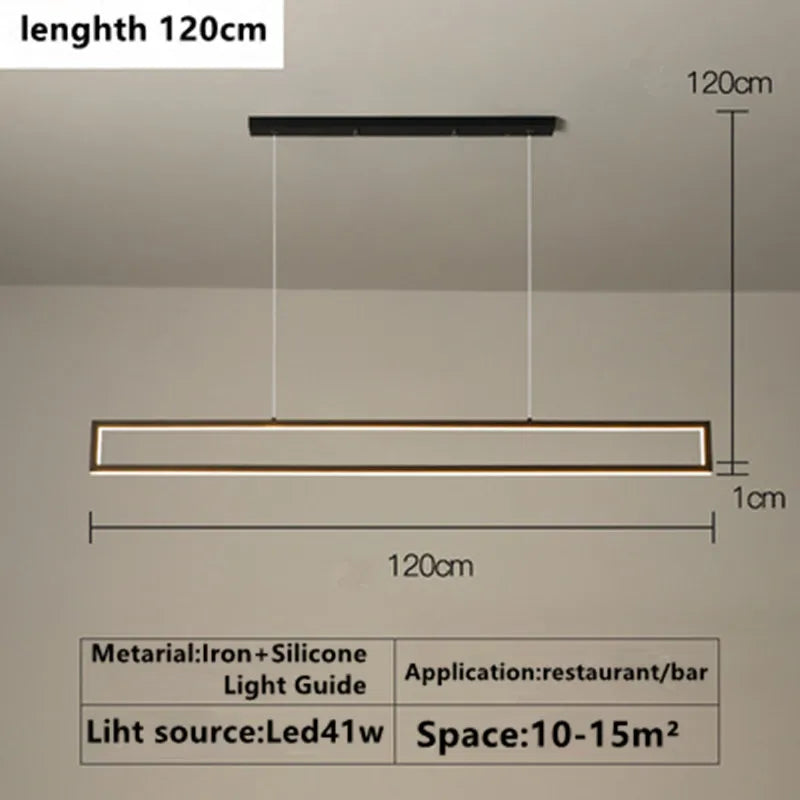 Modern LED black dimming living room light used for hanging decoration of restaurant, coffee shop, bar lighting fixtures