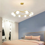 lustre royal de luxe en or avec boule de verre led