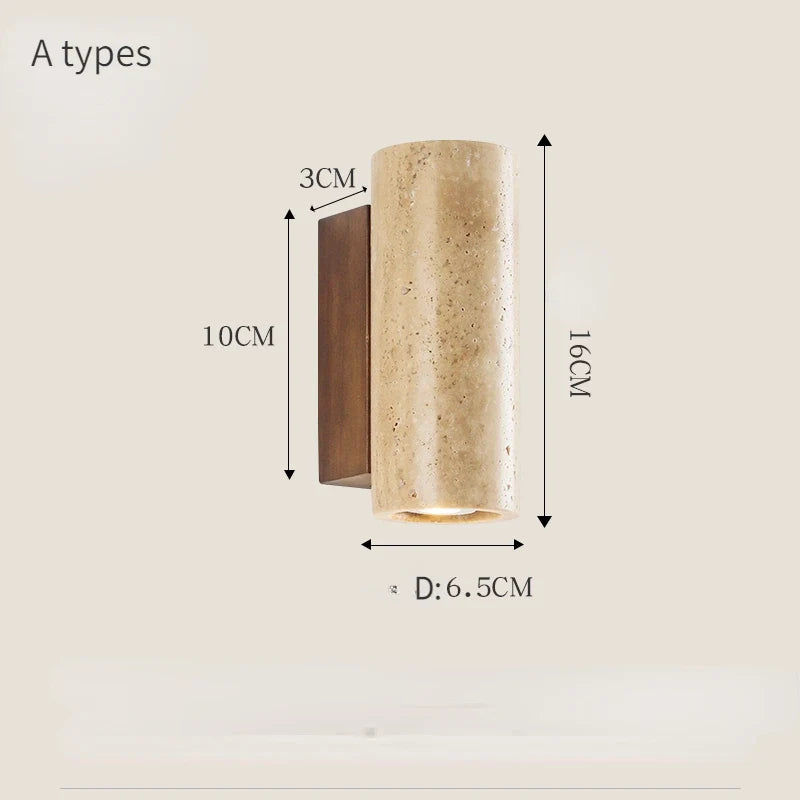 Natural Stone Wall Lamp, Retro Art, LW Decorative Lamp, Living Room, Bedroom, Corridor, Staircase Lighting