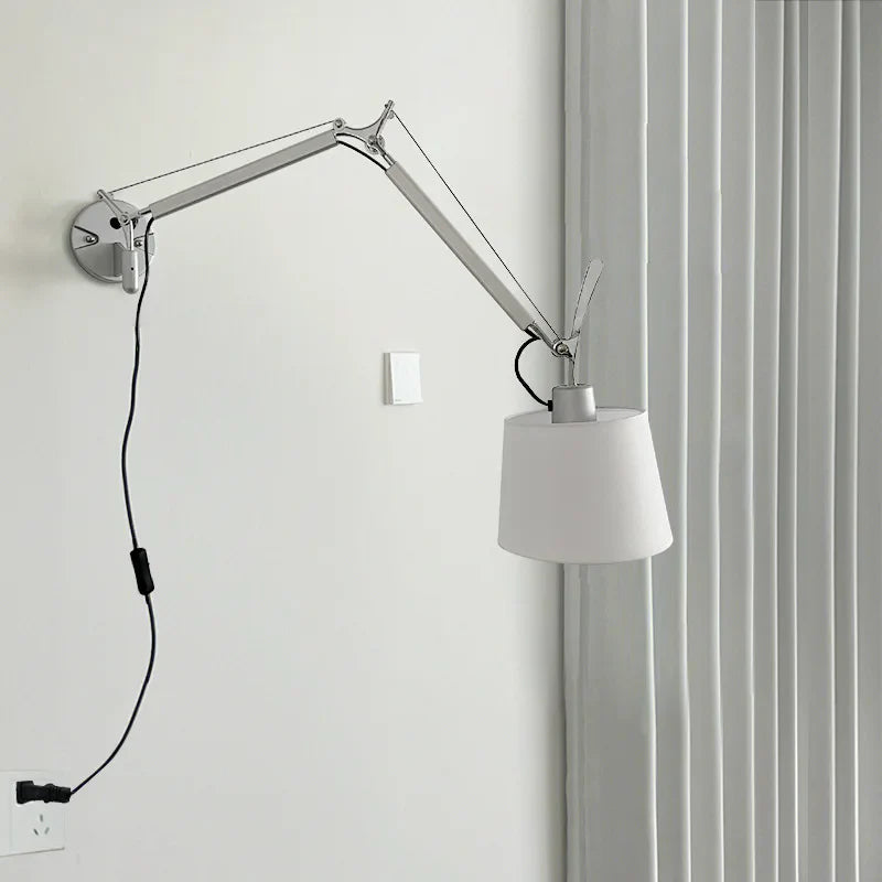 applique murale industrielle nordique pliable avec bras long pivotant