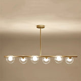 lustre led moderne avec lampes à billes en verre nordique