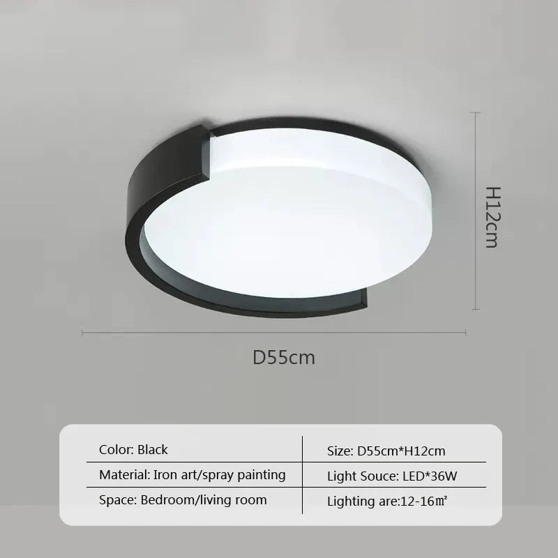 plafond moderne à leds simple décoratif lumière loft lampe ronde