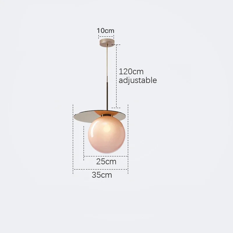 suspension moderne en verre teinté pour décoration intérieure