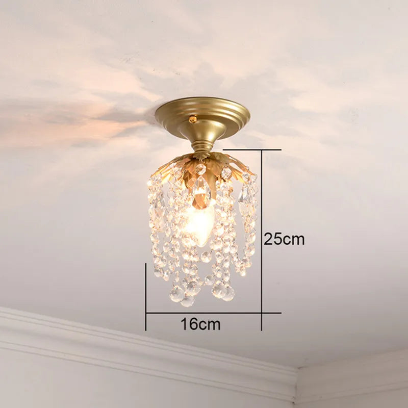 lustre moderne en cristal doré pour intérieur lumineux