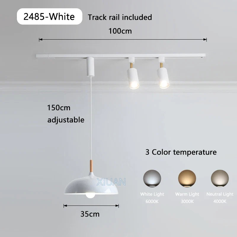 suspension led en bois pour table à manger nordique