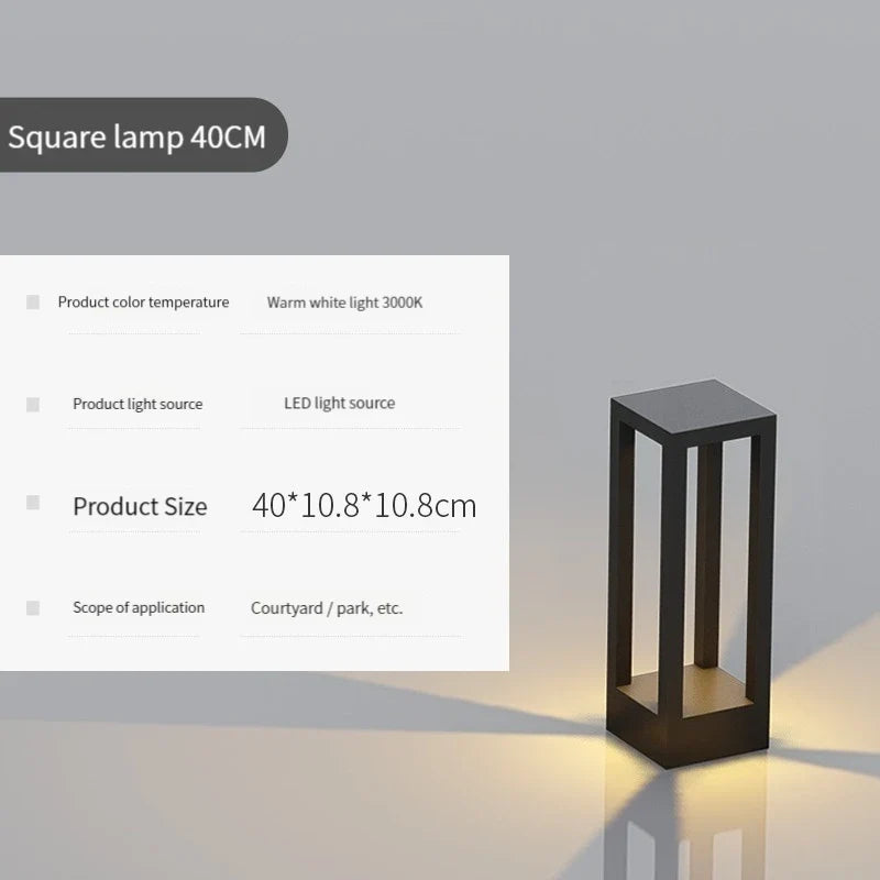 lampe de jardin moderne étanche en aluminium pour extérieur