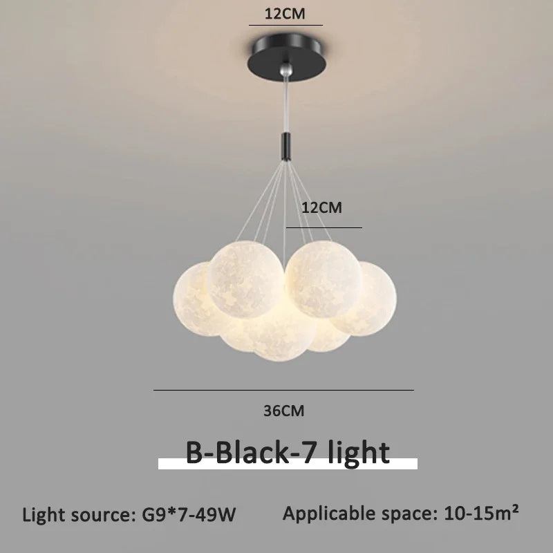 lustre moderne led boule à bulles suspension luminaire décor