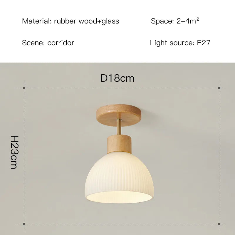 plafonnier led bois verre allée couloir vestiaire balcon nordique