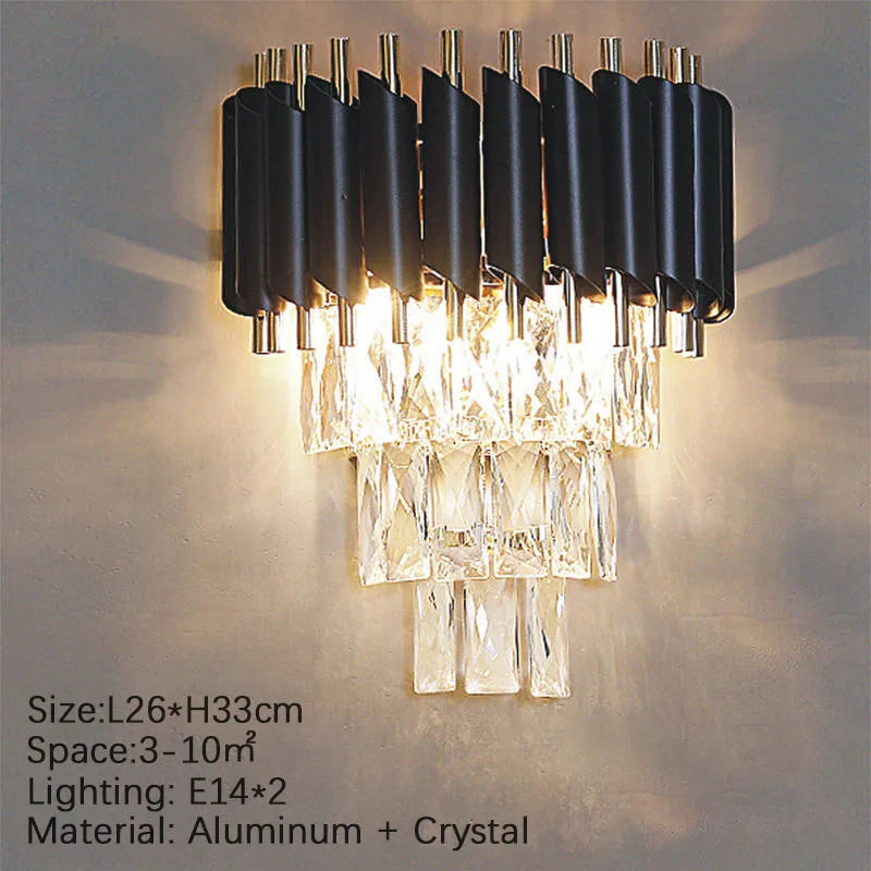 lustre en cristal luxueux avec éclairage led pour intérieur