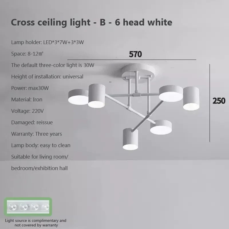 lustre led moderne semi-noir blanc or intérieur salon manger chambre