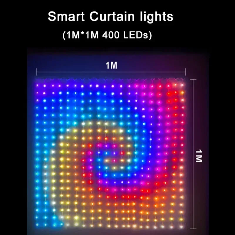 guirlande lumineuse intelligente 400 led bluetooth musique décorative