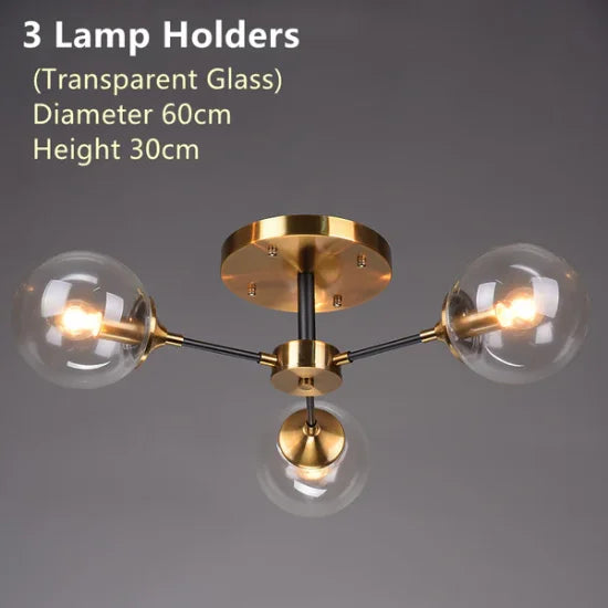 lustre moderne en verre boule pour un éclairage élégant