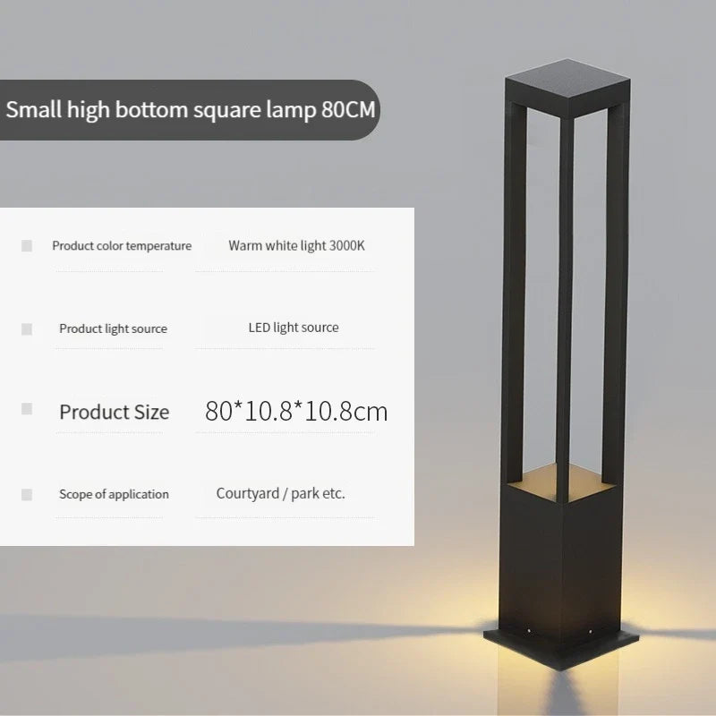 lampe de jardin moderne étanche en aluminium pour extérieur