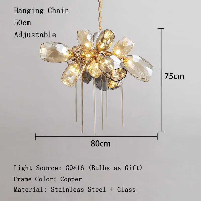 Lustre en verre post-modernes led de luxe