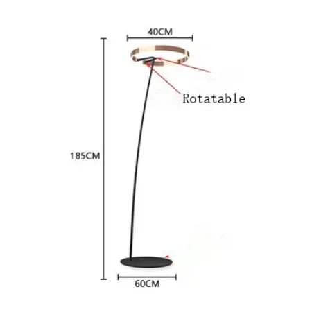 Lampe sur pied nordique en forme d'anneau de pêche