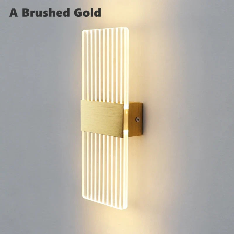 applique murale led nordique en acrylique doré brossé décoration intérieure