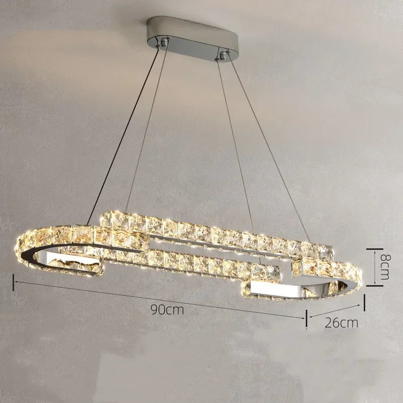 lustre led en cristal design luxe pour décoration intérieure