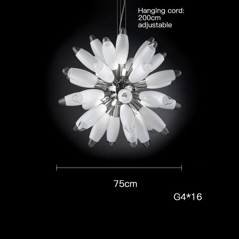 lustre à led design avec abat-jour en verre élégante finition brillante