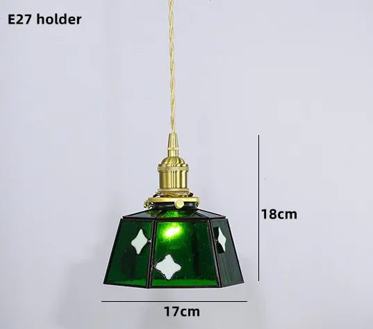 suspension nordique en verre teinté et cuivre élégant