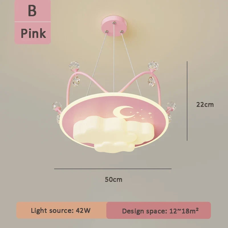 lustre nuage cristal romantique pour chambre d'enfant décoratif
