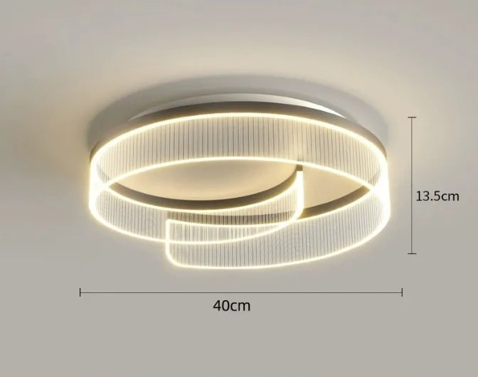 plafonnier led moderne abat-jour rond en acrylique transparent décoratif