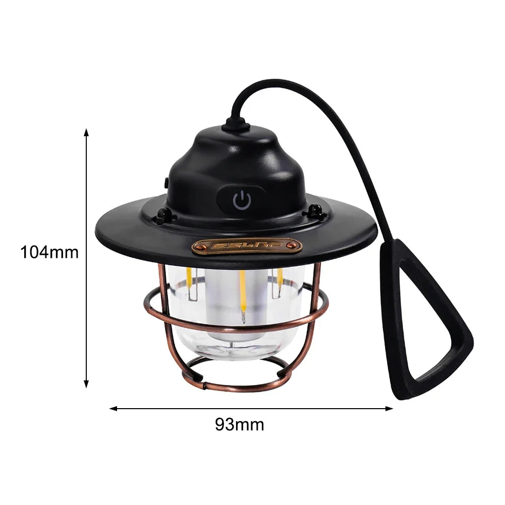lampe de camping led rétro suspendue étanche avec batterie rechargeable