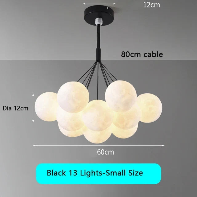 lustre moderne pour enfants avec suspension à bulles et télécommande