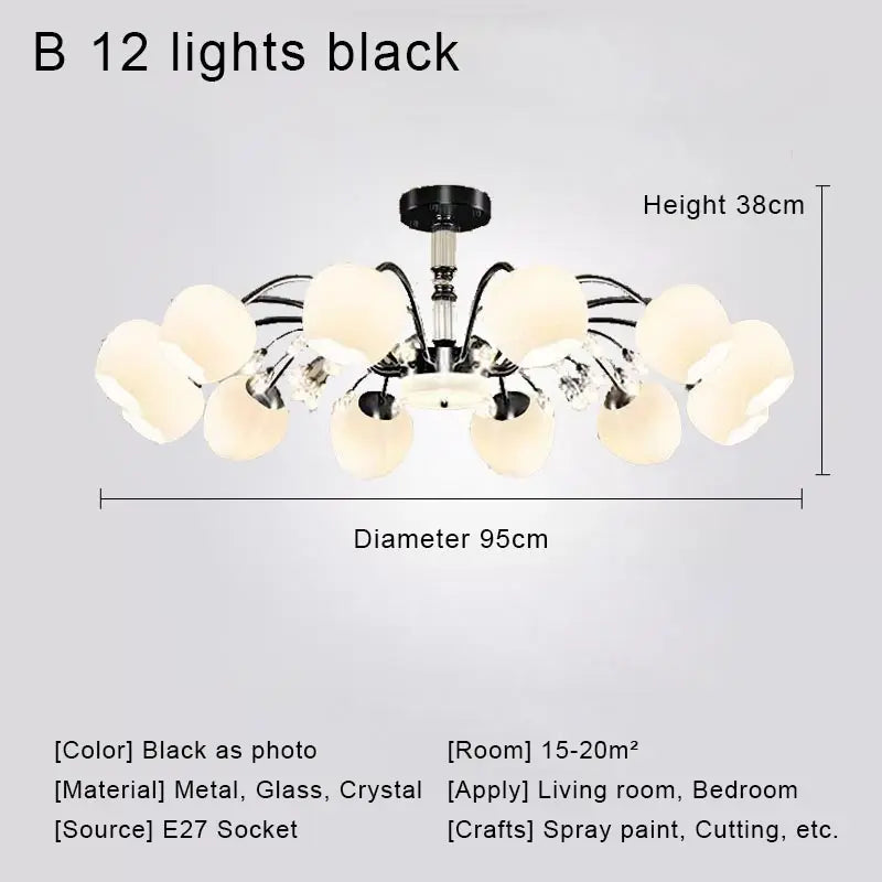lustre en cristal nordique à led pour décoration intérieure moderne