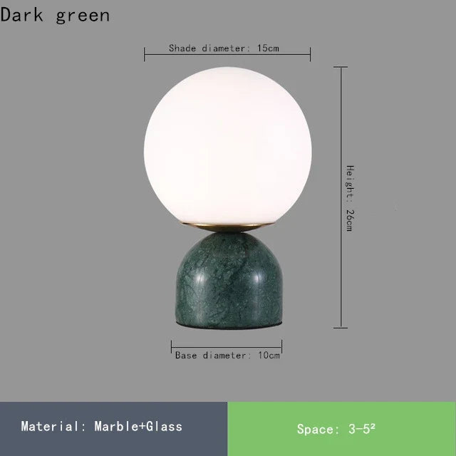 lampe de table en marbre et verre design contemporain