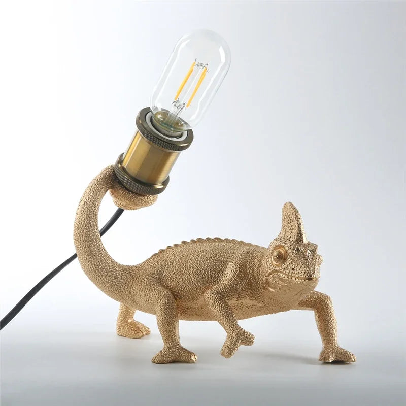 lampe de bureau moderne lézard résine éclairage décoratif pour enfants