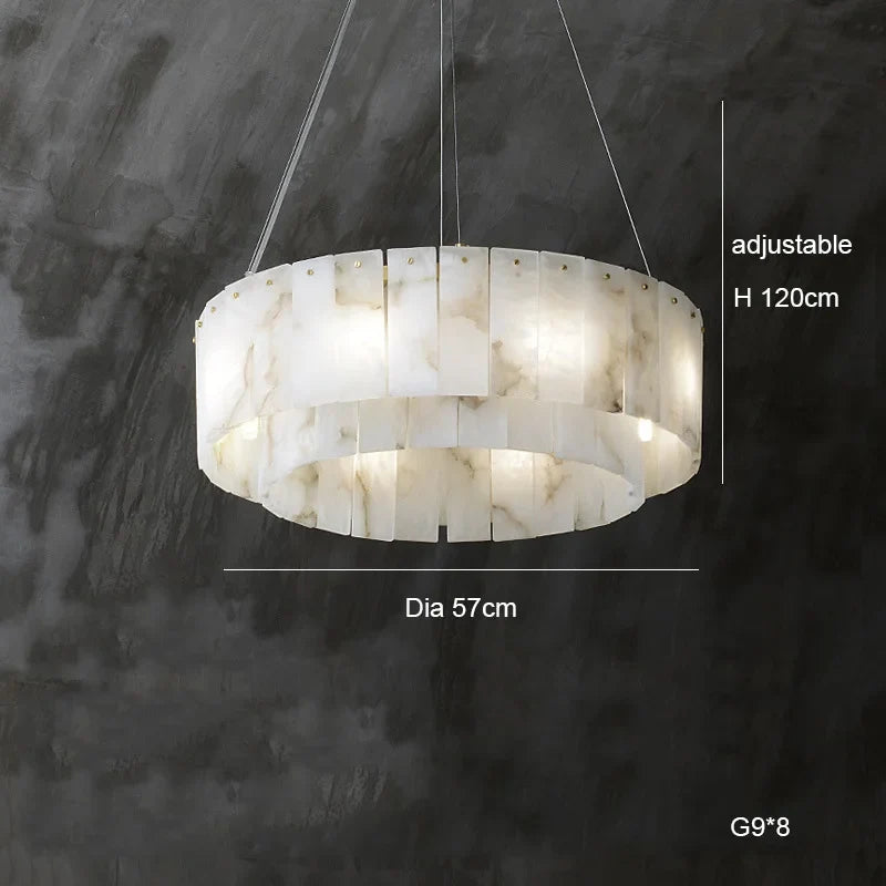 lustre suspension élégant en marbre naturel led postmoderne pour villa