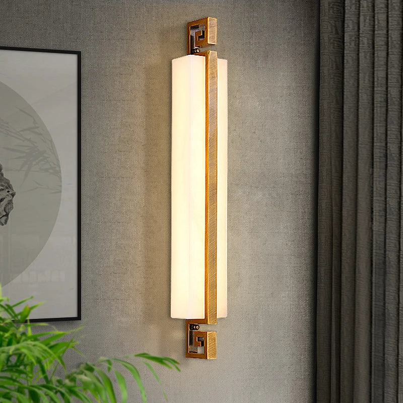 applique murale moderne en marbre et cuivre design élégant et lumineux