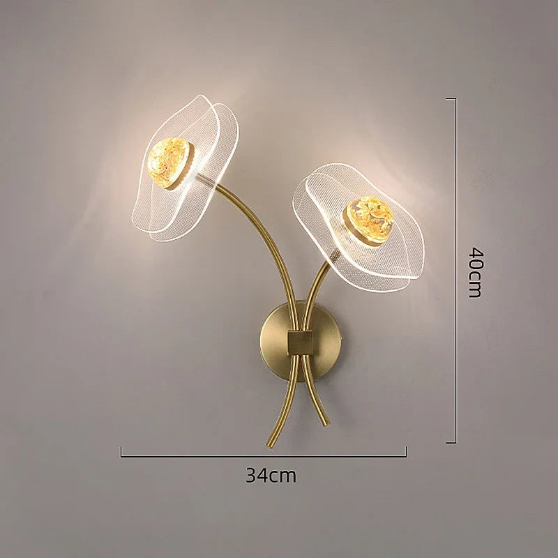 Modern Led personalized decoration lotus leaf garden wall lamp, bedside bedroom, living room, staircase, corridor, kitchen backg