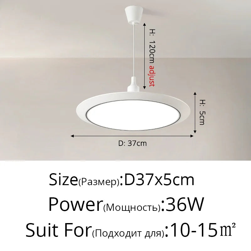 lustre led ultra-mince trois-preuve circulaire moderne minimaliste