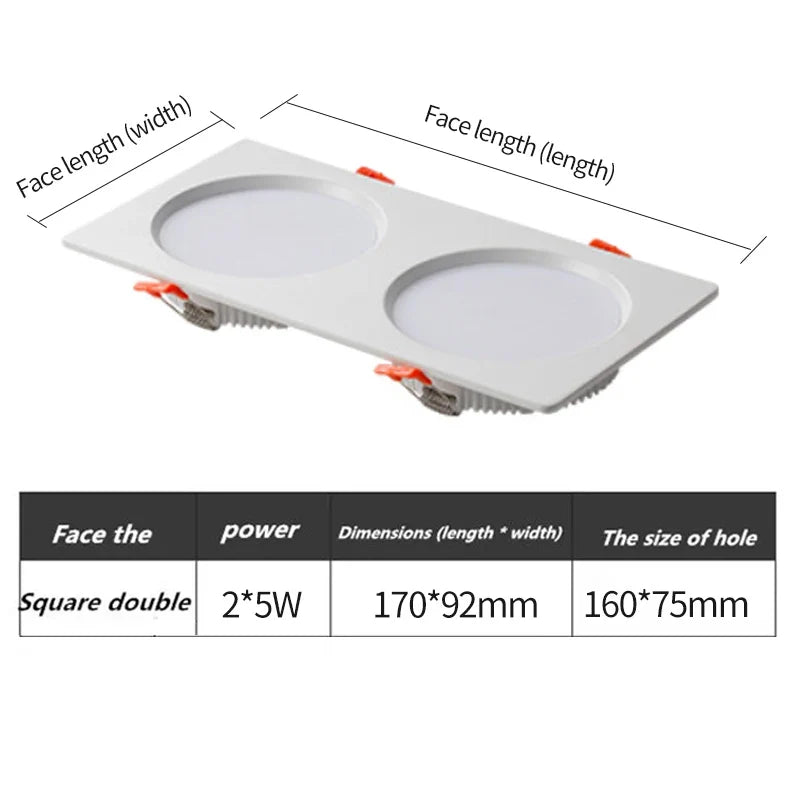 spot led double tête encastré ultra mince design moderne