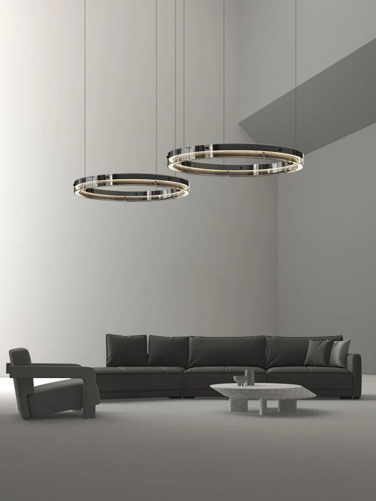 suspension circulaire en verre minimaliste italienne moderne et créative