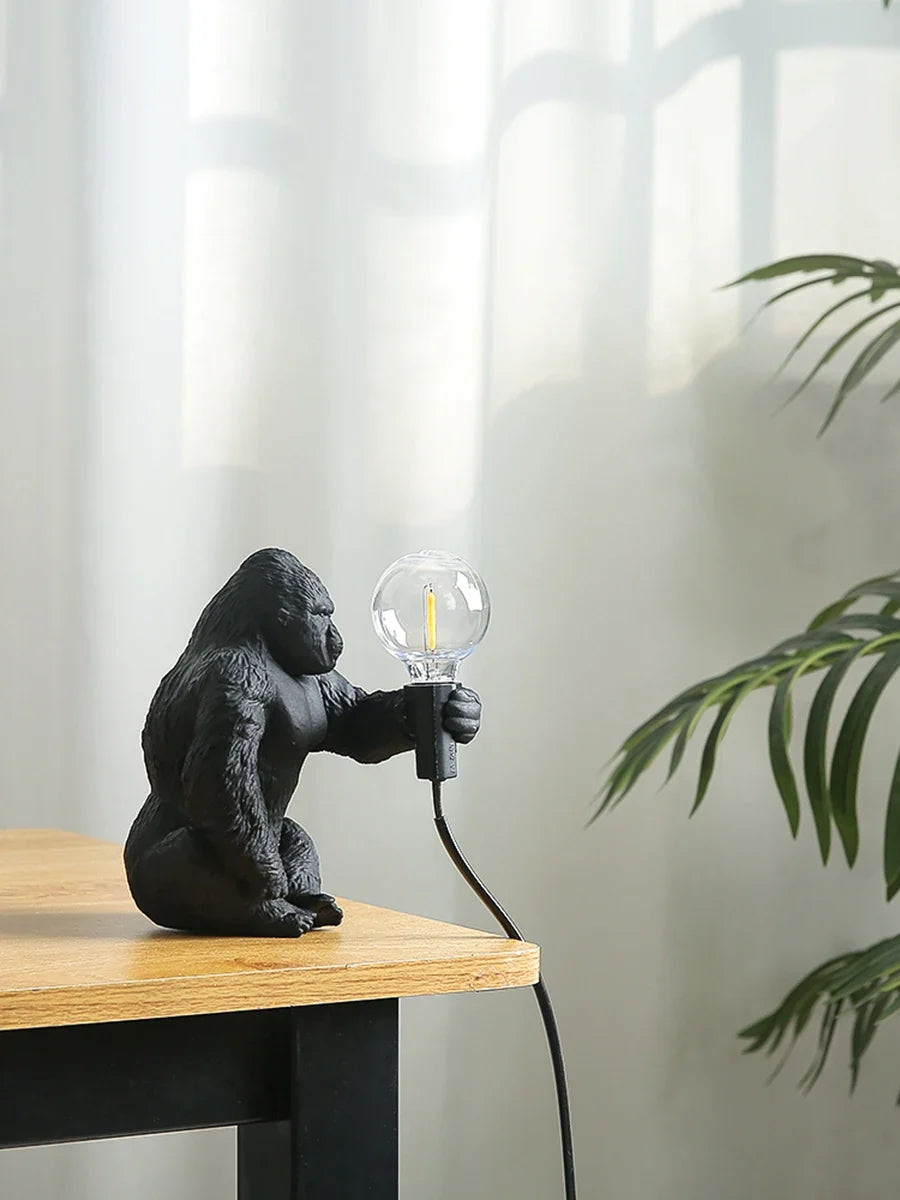 lampe à poser nordique king kong en résine personnalisable animaux