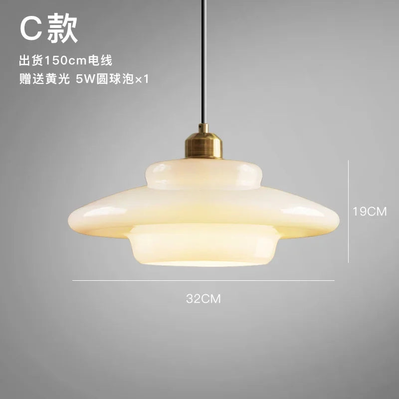 Suspension décoratives modernes en verre lait crème