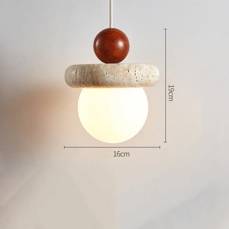 Suspension Led Style crème chambre chevet médiévale Memphis chambre d'enfant fil suspendu petite pierre claire bois
