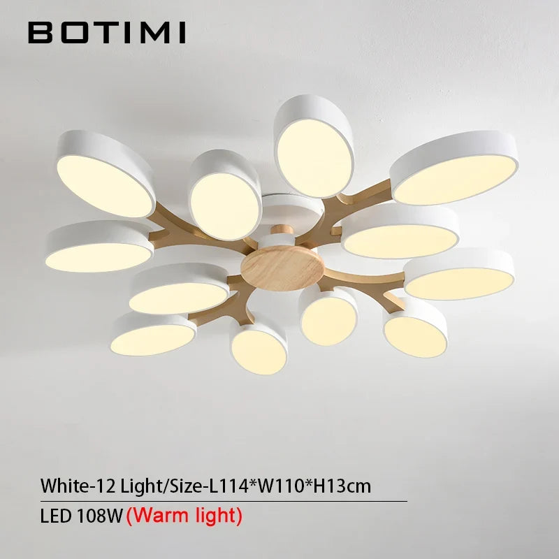 plafonnier LED gris en forme d'arbre