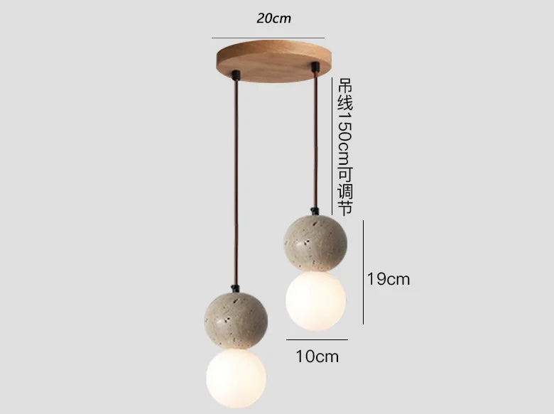 suspension en pierre de grotte design rétro nordique pour restaurant