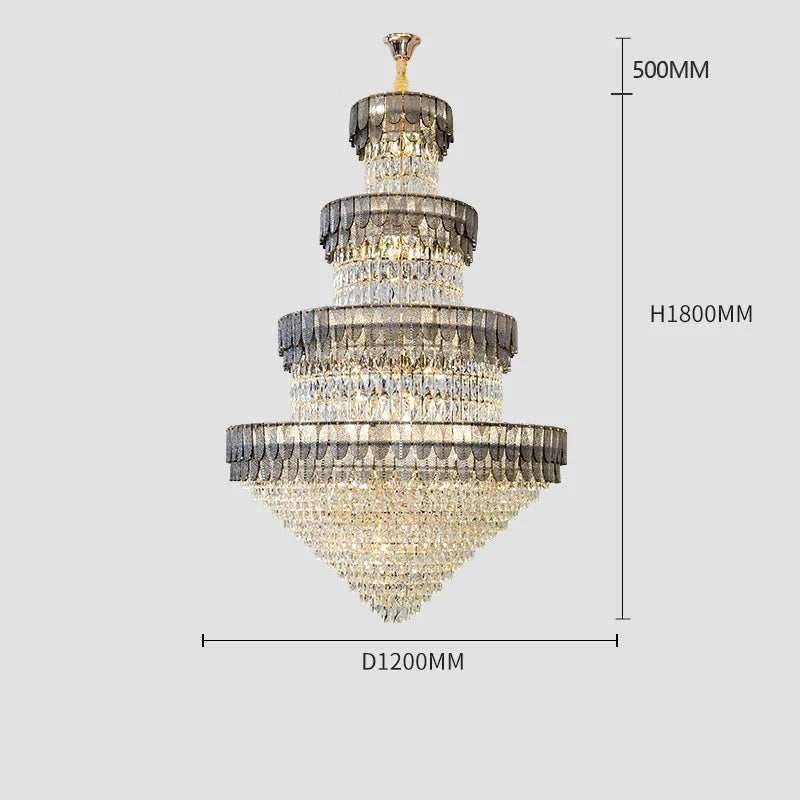 lustre luxe cristal design contemporain pour salon et hôtel