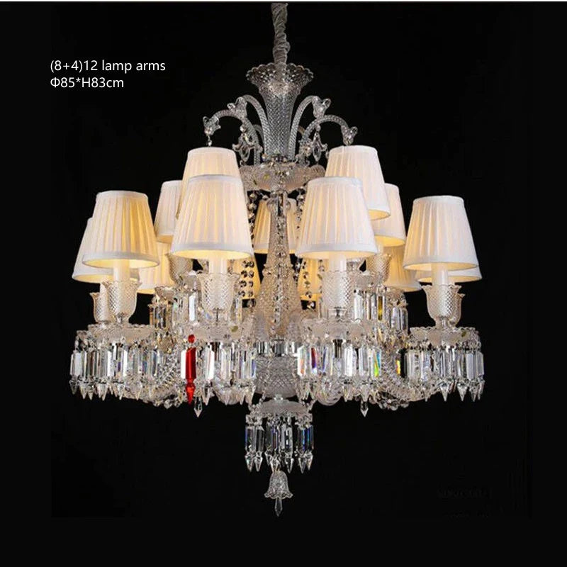 lustre en cristal transparent pour un éclairage élégant et raffiné