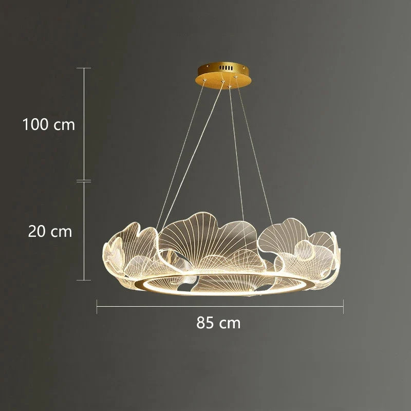 lustre led postmoderne de luxe réglable lotus feuille minimaliste