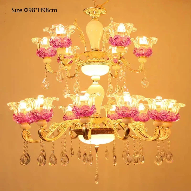 lustre de luxe en cristaux pour décoration élégante créative