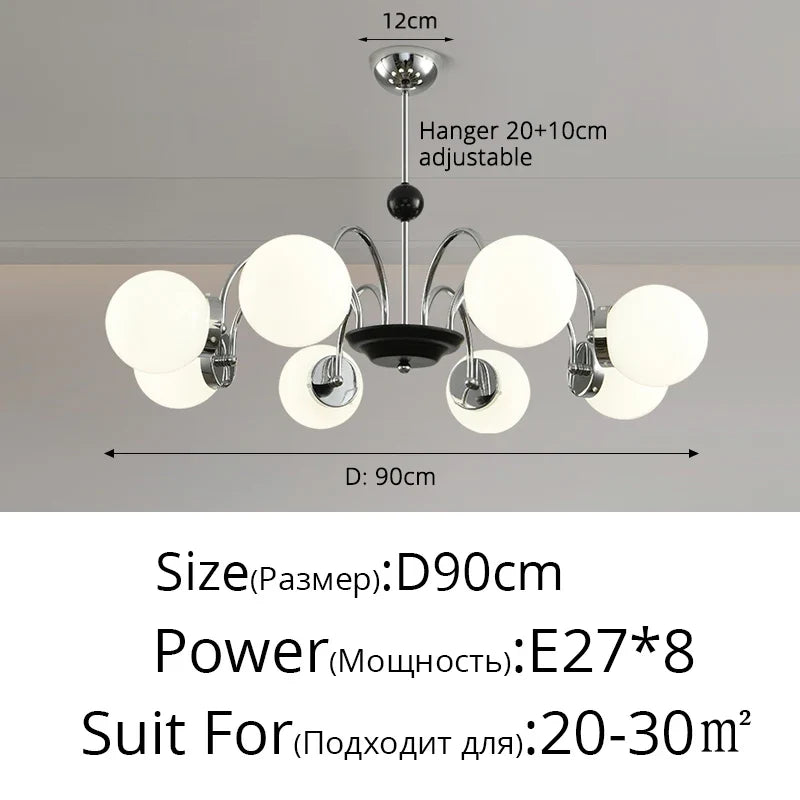 lustre moderne bauhaus magic bean style français crème luxe